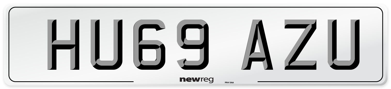 HU69 AZU Number Plate from New Reg